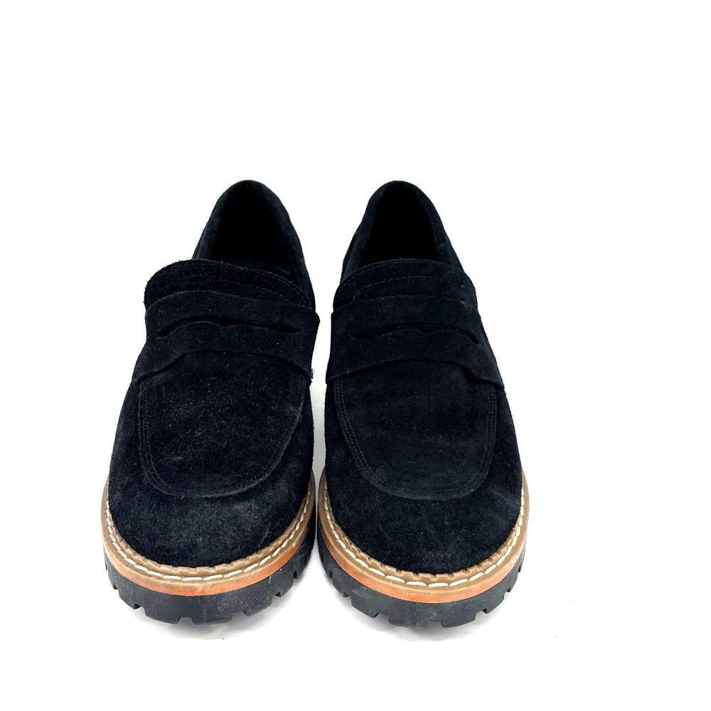 Bertuchi  Loafers Size 8 /8.5 EU 39 Black Spain Suede Leather Lug Sole Chunky